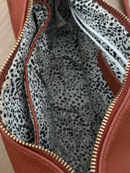 Pebbled Shoulder Bag with Knot Detail in Rust Brown - Picture 7 of 7